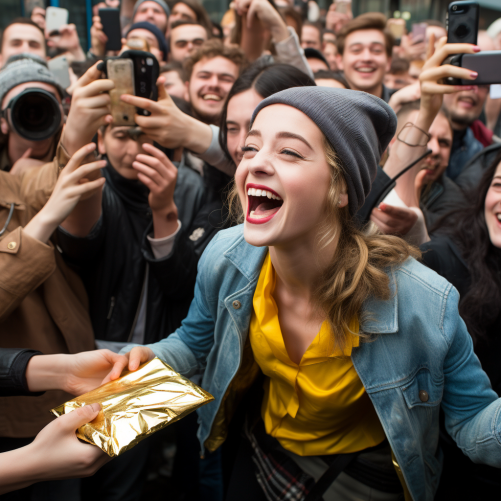 Creator meeting her fans during activation of product release